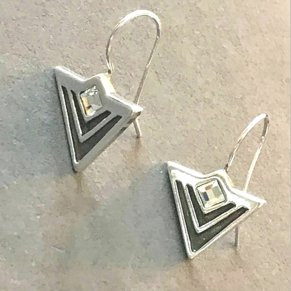 Silpada 925 Sterling Silver Logo Arrow Drop Dangle Earrings W1114